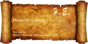 Hevele Edina névjegykártya